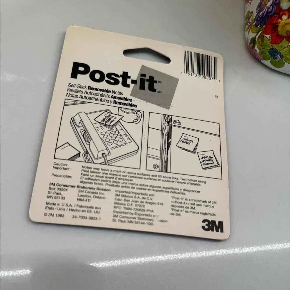 Vintage 1990s Post-it Notes Set of 2 NIP Apple Basket & Heart Shape
